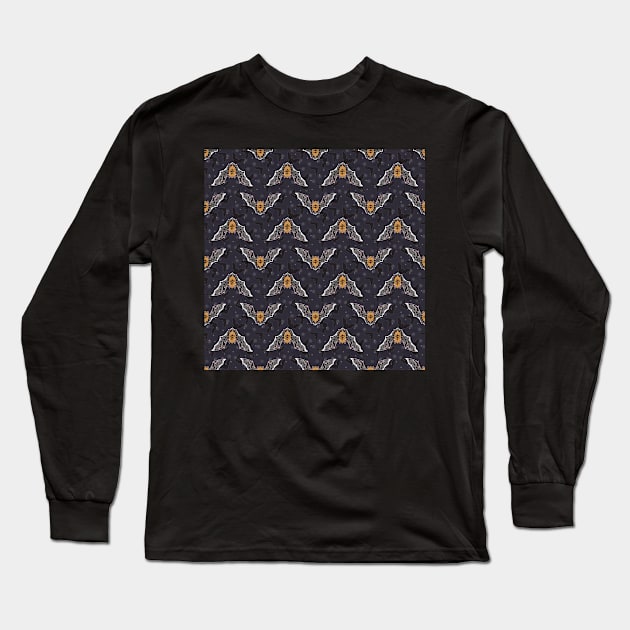 Little Bat Pattern Long Sleeve T-Shirt by NonDecafArt